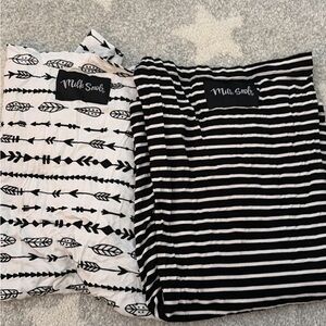 Milk Snob Black and White Patterned Blanket Set